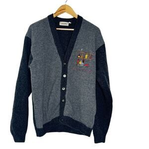 Goodman Cardigan Womens XL Gray The Good Life Lambswool Academia Grandpa‎ Preppy